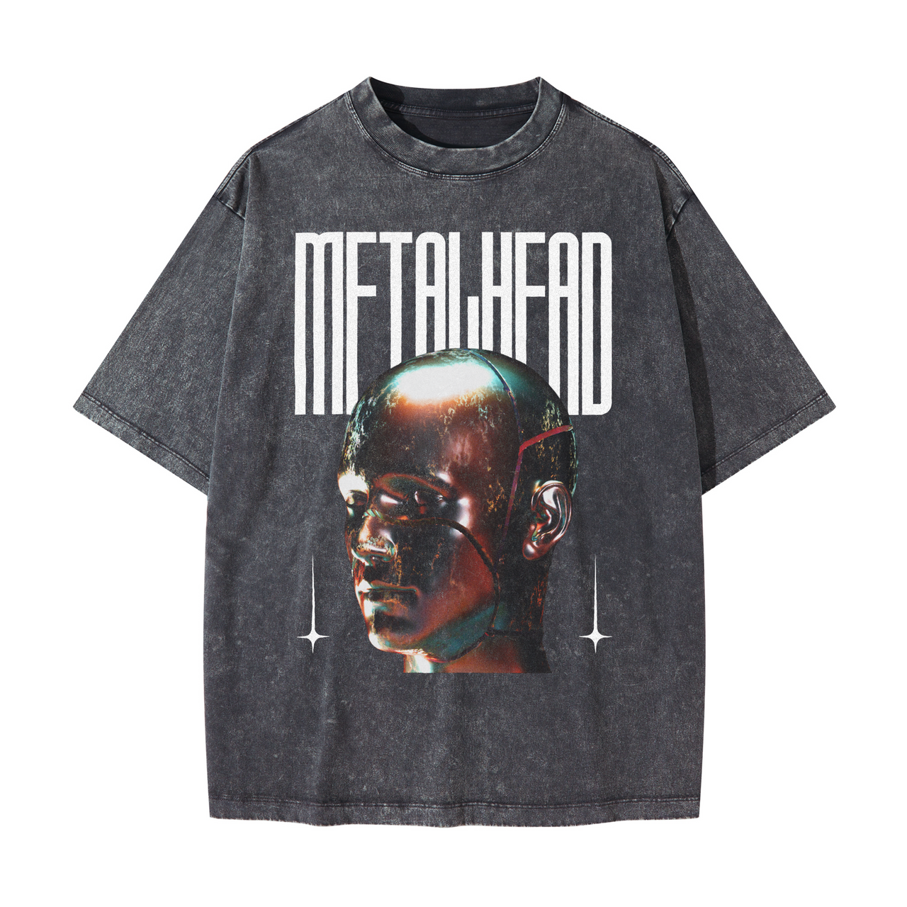 Metal Head | Snow Wash Oversized Boxy T-Shirt (2 Colors)