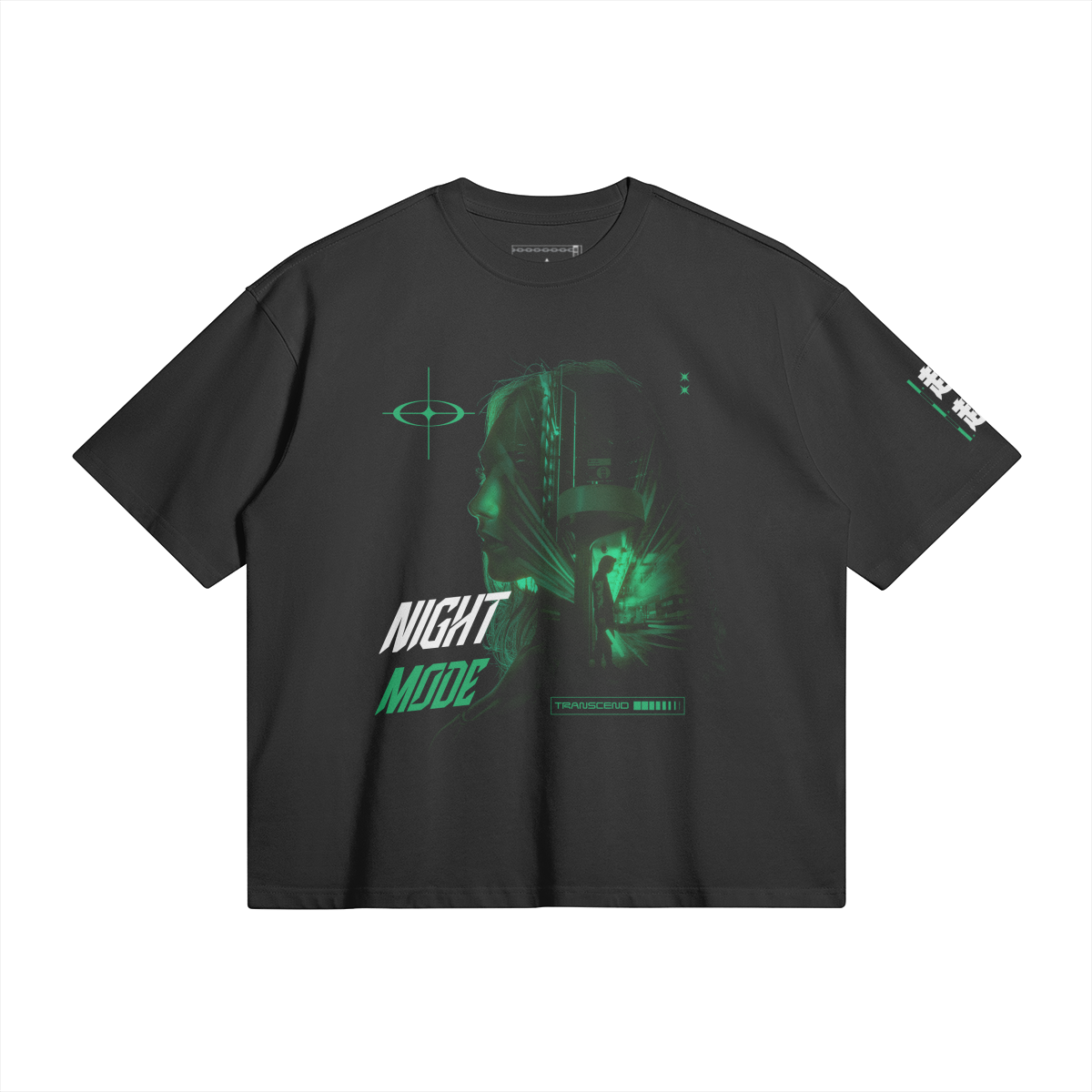 Night Mode | Oversized boxy Black T-Shirt