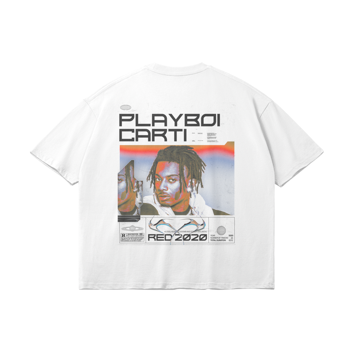 Retro Playboi Carti | White Oversized T-shirt